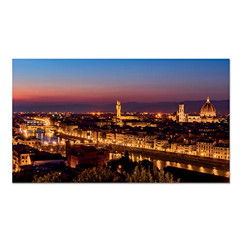 Giallobus - Quadro - Firenze di notte - Vetro acrilico Plexi - 140x80 - Pronto da appendere - Quadri moderni per la casa