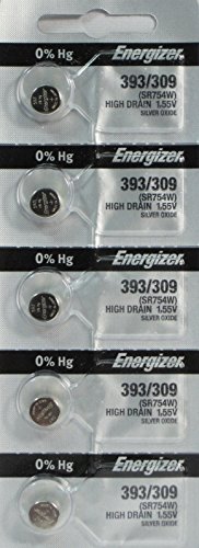 Pilas para relojes Energizer 393, pack de 5 unidades
