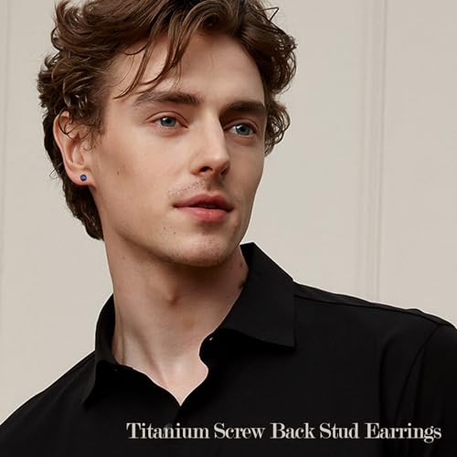 8Pairs Screw Back Stud Earrings Surgical Stainless Steel Stud Earrings for Women Men Hypoallergenic Titanium Earring for Sensitive Ears Rainbow CZ Double Side Sleeper Studs2