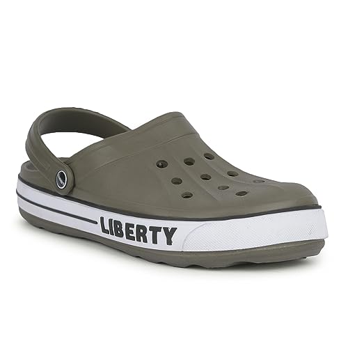 Image of Liberty A-HA LITEWALK Clogs for Men Black, Navy Blue, Green, Grey, Blue, Khaki & Off White | Casual Slip-On Slingback Clog for Walking & Outdoor Use