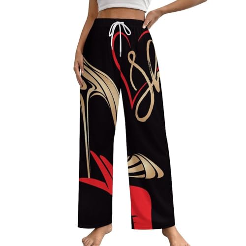 Bas de pyjama femme avec poches latérales vêtement de nuit fluide S