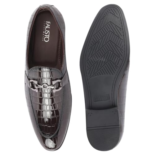 Image of FAUSTO Men Party Formal Slip On Loafer Shoes