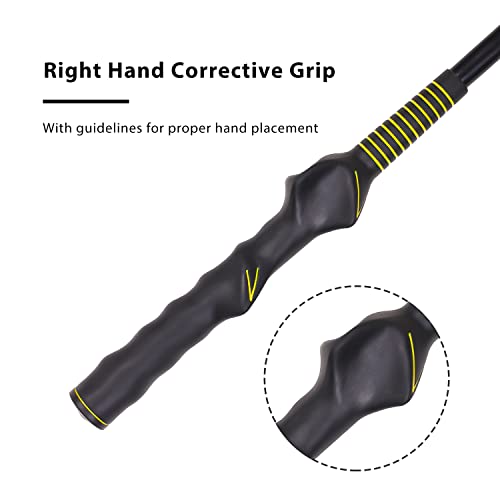 Funjump Golf Swing Trainer Aid,Golf Training Equipment For Strength Grip Tempo & Flexibility Training Aid,40Inch/46Inch For Beginner Golf Trainer Accessories (40", Yellow) #TOP3