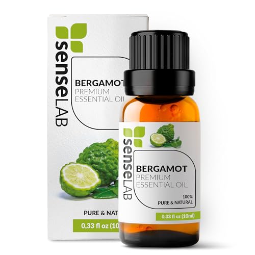 SenseLAB Aceite Esencial de Bergamota - Aceite de Bergamota Natural 100% Puro de Grado Terapéutico para Difusor de Aromaterapia y Humidificador - Aceite para el Cuidado del Cabello - Aromático (10 ml)