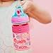 Nuby Thirsty Kids Flip-it Freestyle On the Go Water Bottle with Bite Resistant Hard Straw Cup and Easy Grip Band, Pink Donuts, 12 Ounce