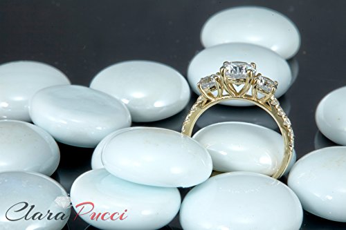 2Ct Round Cut Solitaire 3 Stone With Accent Genuine Lab Created White Sapphire Ideal Vvs1 & Simulated Diamond Engagement Promise Statement Anniversary Bridal Wedding Ring 14K Yellow Gold Size 11 #TOP3