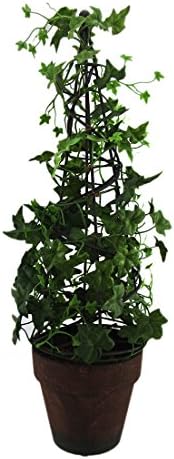 Zeckos 18 Inch Tall English Ivy Obelisk Topiary Artificial Plant in Terracotta Pot