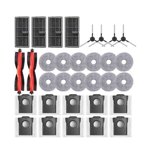 互換性がありますドリーミー L10s Pro Ultra Heat、X30に対応、掃除機交換用アクセサリー メインサイドブラシ フィルター モップ ダストバッグ(Set A-32PCS)