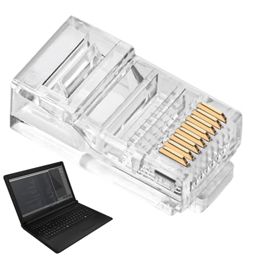 Zunishaone Paquete De Conectores RJ45: Clavijas Resistentes A La Corrosión, Cuerpos, Carcasas Transparentes | Enchufes De Datos VersátiCon Gran Rendimiento Para Enrutadores, Conmutadores, PC, Módems