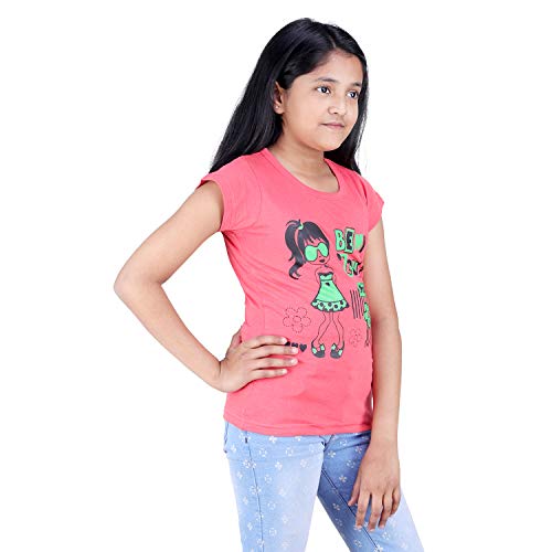 Buy Online Shopping Mall Cotton Printed Half Sleeve Light Blue & Red T