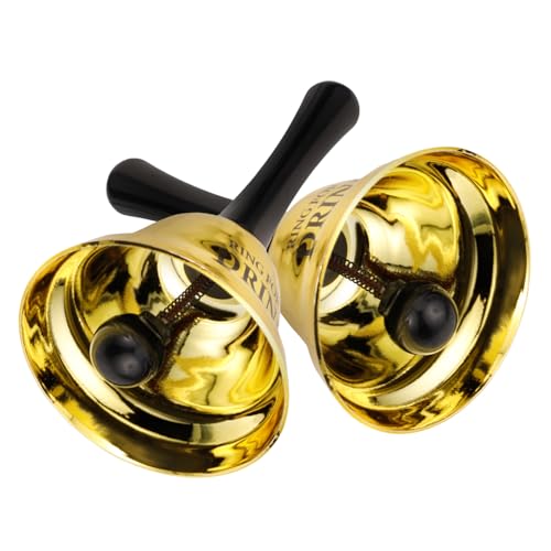 Abaodam 2pcs 'ring for Drink' Bachelor Party Handbells Metal Bar Restaurant Bells Handle Unique Retro Style for Parties Dec