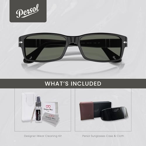 Persol PO2747S Rectangle Sunglasses for Men +BUNDLE with ACCESSORY EYEWEAR KIT2