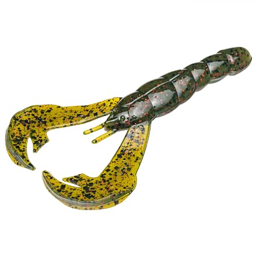 Strike King Rage Craw 4-Inch Fishing Lure Soft Plastic Grub Unique Design Realistic Pincers Slender Body 4-Inches 7-Pack
