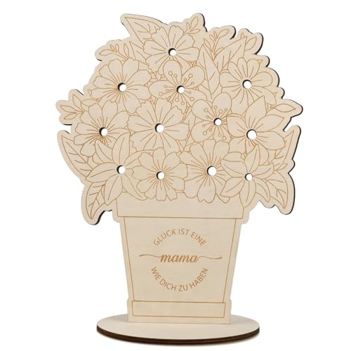 ARTREE Mama Geschenk Holz Geburtstagsgeschenk für Mama Muttertagsgeschenk Deko Blumentopf mit Spruch DIY Bastelset zum Bemalen Muttertagsdeko
