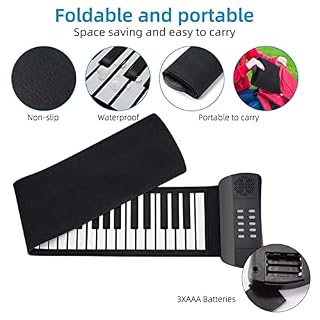 TSTS Piano électrique Pliable 61KEKEY Roll Up Piano Electronic Hand Roll Piano avec Piano de Haut-Parleur pour Les… - Les Beatles, Paul McCartney, John Lennon, RIngo Starr, George Harrison TSTS Piano électrique Pliable 61KEKEY Roll Up Piano Electronic Hand Roll Piano avec Piano de Haut-Parleur pour Les… – Image 2