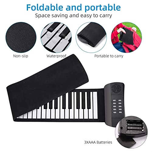 TSTS Piano électrique Pliable 61KEKEY Roll Up Piano Electronic Hand Roll Piano avec Piano de Haut-Parleur pour Les… - Les Beatles, Paul McCartney, John Lennon, RIngo Starr, George Harrison TSTS Piano électrique Pliable 61KEKEY Roll Up Piano Electronic Hand Roll Piano avec Piano de Haut-Parleur pour Les… – Image 3