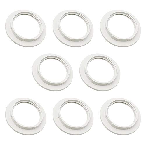 8 Pièces Anneau Réducteur pour Abat-Jour E27 Adaptateur de Bague d'Abat-Jour Plastique Anneau Convertisseur pour Abat-Jour (Intérieur 38mm) Cover