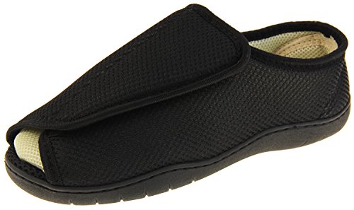 Footwear Studio Hombre Negro Malla Ajustable De Velcro Zapatillas Ortopédica EU 43-44 Cover