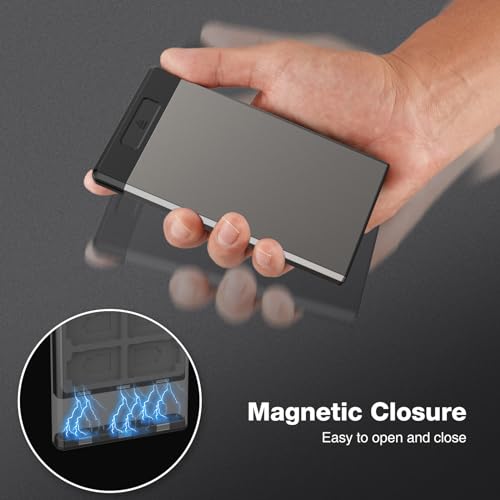 Image of HEIYING Switch Game Card Case for Switch 2 / OLED / Lite Games Cards, Metal Game Storage Holder with 20 Games Card Slots and 20 Micro SD Cards Slots