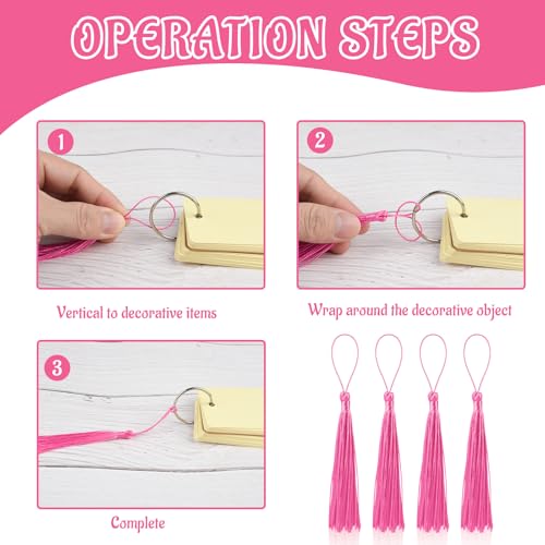 Image of 100 Pcs Bookmark Tassels Bulk Rose Red Soft Craft Silky Handmade Mini Tassels for Jewelry Making with Loops for DIY Craft Accessory Dress Decoration
