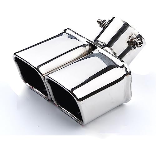 NEZIH Dual Exhaust Tips 2.5 inch Inlet 2.8 inch Outlet, Polished Stainless Steel Tips Tailpipe Bolt-On Metal/Thick Section I