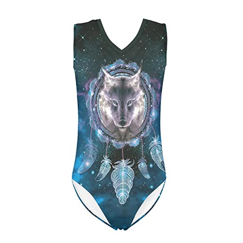 Kuiaobaty Mädchen Kleinkind Badeanzug Sommer Einteiler Badeanzug für Strand Schwimmbad Kinder Badeanzug, Wolf 2, 13-14 Jahre Cover