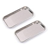 RAYNAG 2 Pack Medical Surgical Tray Steel Instrument Trays Bathroom Shower Organizer Sturdy Metal Trays, Dental Procedure Tray Trays