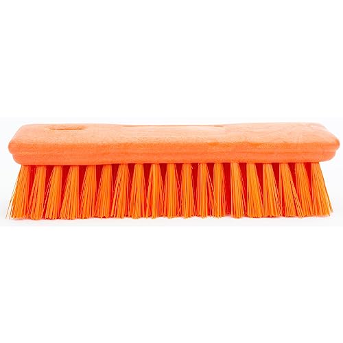 Image of SPARTA 42024EC24 Comfort Grip Plastic Scrub Brush, Hand Brush For Cleaning, 8 Inches, Orange, (Pack of 6)