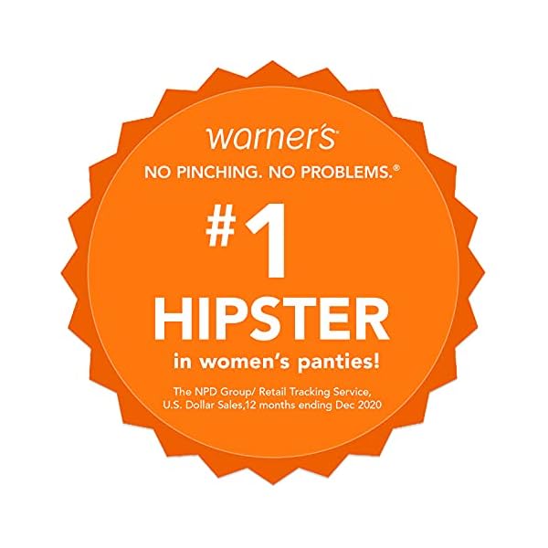 Olga Warner's Women's No Pinching No Problems Dig-Free Comfort Waist with Lace Microfiber Hipster 5609J, Toasted Almond, Large