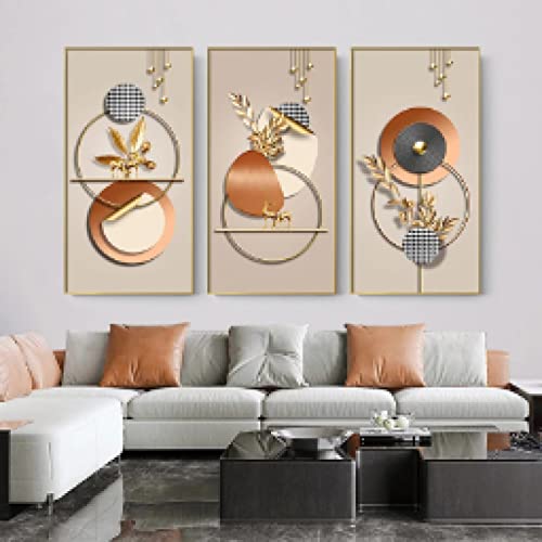 Art mural de luxe KEBIA affiche géométrique dorée 50x100cm sur toile premium