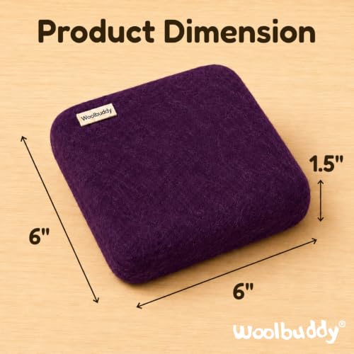 Image of Woolbuddy Needle Felting Mat 6 x 6 x 1.5 Inch (Purple), Pure Wool Felt Pad