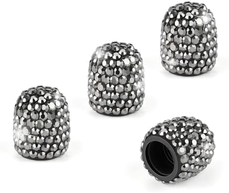 JUSTTOP 4 Pack Handmade Crystal Rhinestone Tire Valve Stem Caps, ...