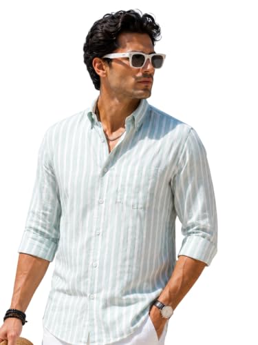 Image of Majestic Man Classic Slim Fit Vertical Striped Casual Cotton Shirt