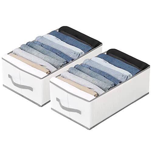 Mamowla 12 Compartments Wardrobe Clothes Organiser with Handle, Pack of 2, Closet Foldable Storage Box with 12 Divided Grids, Drawer Collapsible Organize for Yoga Leggings, Kidsclothes Brand