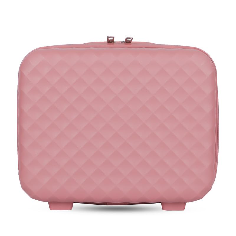 Image of Polo Class Trolley Bag 20 INCH with Vanity Trolley Bag | Polypropylene Material with 360-Degree Rotating Wheels | Number Lock & Securitec Zipper -Pink