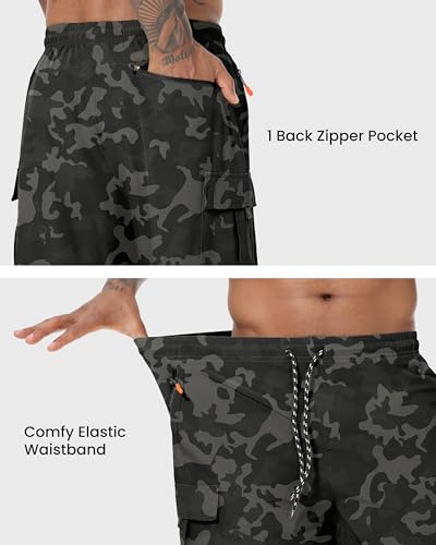 Image of Men's Cargo Shorts Quick Dry Lightweight Stretch Hiking Shorts for Men with 5 Pockets No Lining