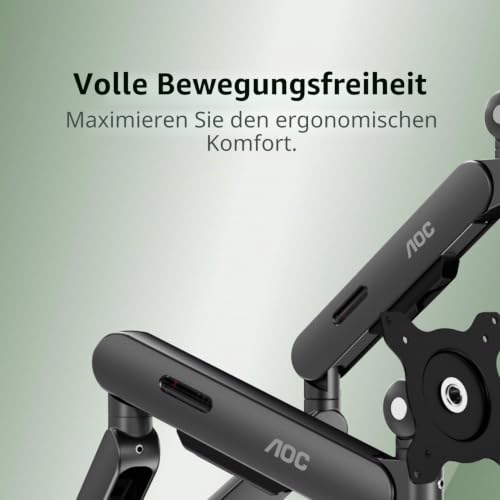 AOC AM420G Dual-Monitorständer – voll verstellbare Monitor-Tischhalterung, schwenkbare VESA-Halterung mit C-Klemme… – Ansicht 6