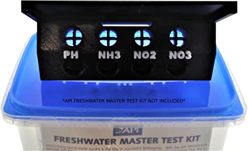 Image of Aquameta Aquarium Test Tube Holder with Rack - for API Freshwater Master Test Kit - 4 Slots Test Tube Rack - Black