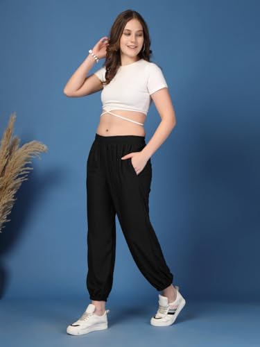 Image of UZARUS Women's Ultra-Soft Baggy Fit /Relaxed Fit Joggers with Side Pockets & Gripped Hem