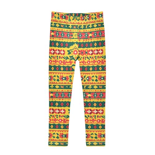 KLL Vector Illustration Ukrainian Folk Pattern Toddler Girls Legging Comfortable Full Length Yoga Pants Running