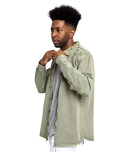 Image of VICTORIOUS Men's Distressed Denim Jacket