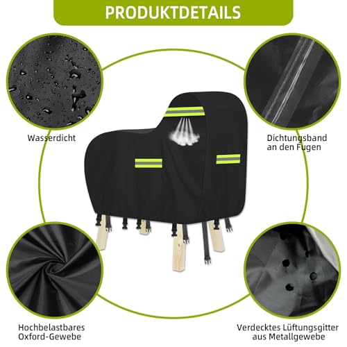 Abdeckung für Holzpferd,Outdoor Wasserdicht Oxford Holzpferd für Draußen Abdeckplanen UV-beständig Universal Garten-pferd Abdeckplane mit Wasserdichten Streifen,5 Reflexstreifen,5 Winddichte Schnallen
