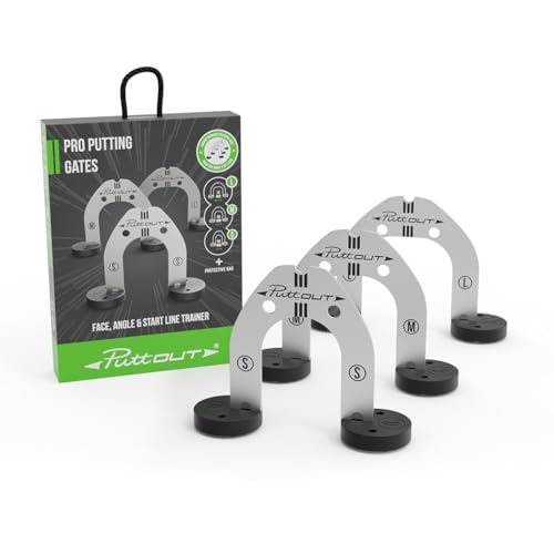 PuttOUT Pro Putting Gates Golf Training Aid for Face Angle Control with 3 Adjustable Gate Sizes