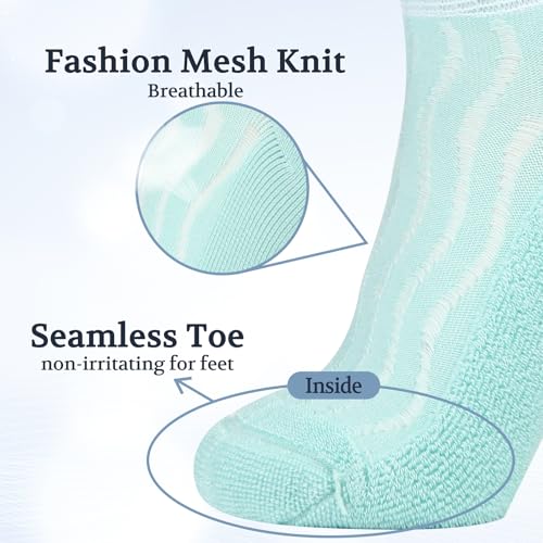 Image of +MD Bamboo Viscose Ankle Diabetic Socks for Men & Women, 6 Pairs, Soft Cushioned, Non-Binding Loose Top, Extra Wide