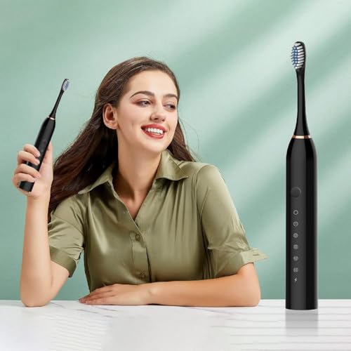 Image of Sonic Electric Toothbrushes USB Rechargeable Ultrasonic Tooth Brush with 4 Brush Heads 6 Cleaning Modes and Smart Timer IPX7 Waterproof Cleaning Toothbrushes for Adults and Kids (Multicolour)