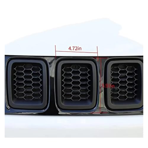 Insertos de rejilla de alta calidad para Jeep Compass 2017-2020, acabado premium ABS 3