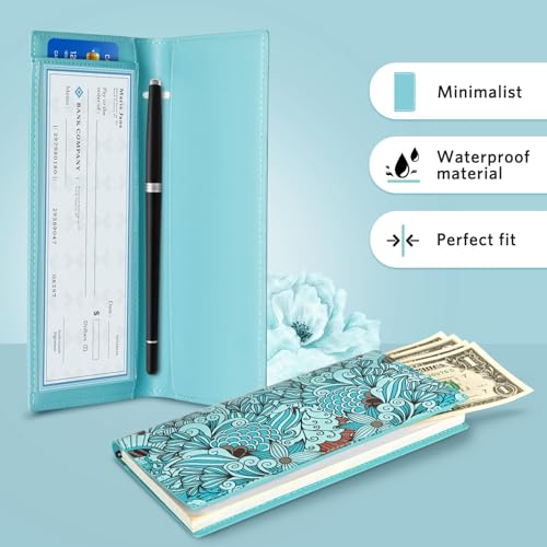 Image of CoBak Checkbook Cover for Women & Men - PU Leather Case with RFID Blocking | Classic Design Check Book Holder for Personal and Business