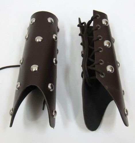 Nauticalmart Leather Arm Guard Set Cosplay Leather Forearm Bracer LARP & Fantasy Halloween Costume