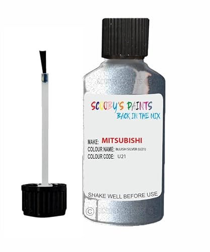 Scoobys Paints Back In The Mix Bluish Silver Touch Up Paint For Mitsubishi Outlander U21 2012-2017 30Ml Bottle Brush Scratch Stone Chip Repair Pen