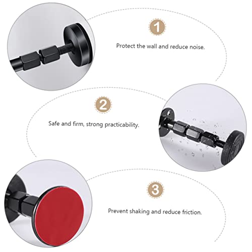 Operitacx Bedside Anchor Black Bedframe Adjustable Bed Frames Black Furniture Bed Frame Wall Stopper Wall Furniture Support Headboard From Hitting Wall Anti-Shake Fixer Anti-Shake Tool 2Pcs #TOP3